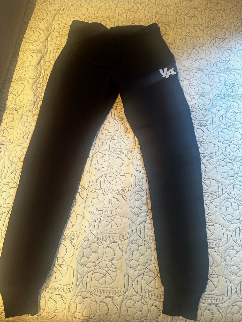 YoungLA Black Jogger Sweatpants with White Logo